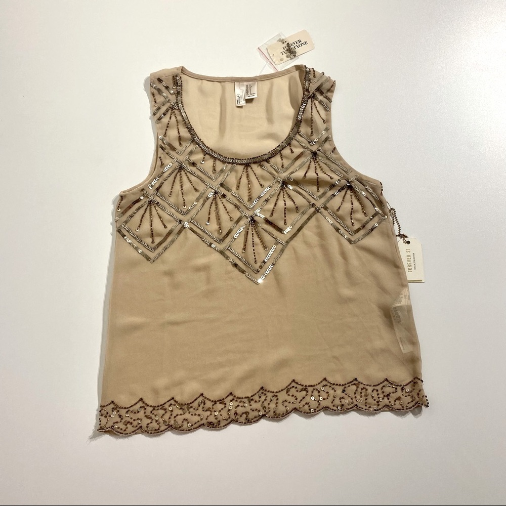 Forever 21 Rhinestones and sequins Top Size Small